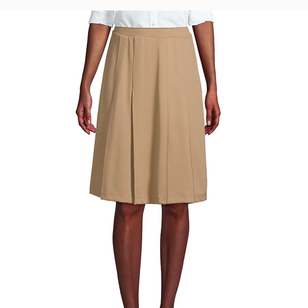 Khaki Ponte women’s uniform skirt